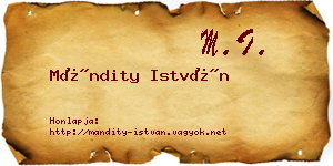 Mándity István névjegykártya